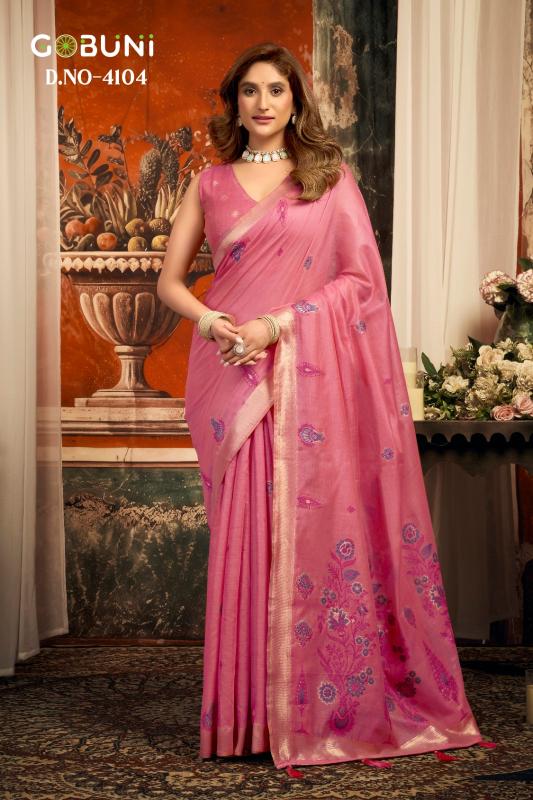 Gobuni sejal zari border saree for women wholesale